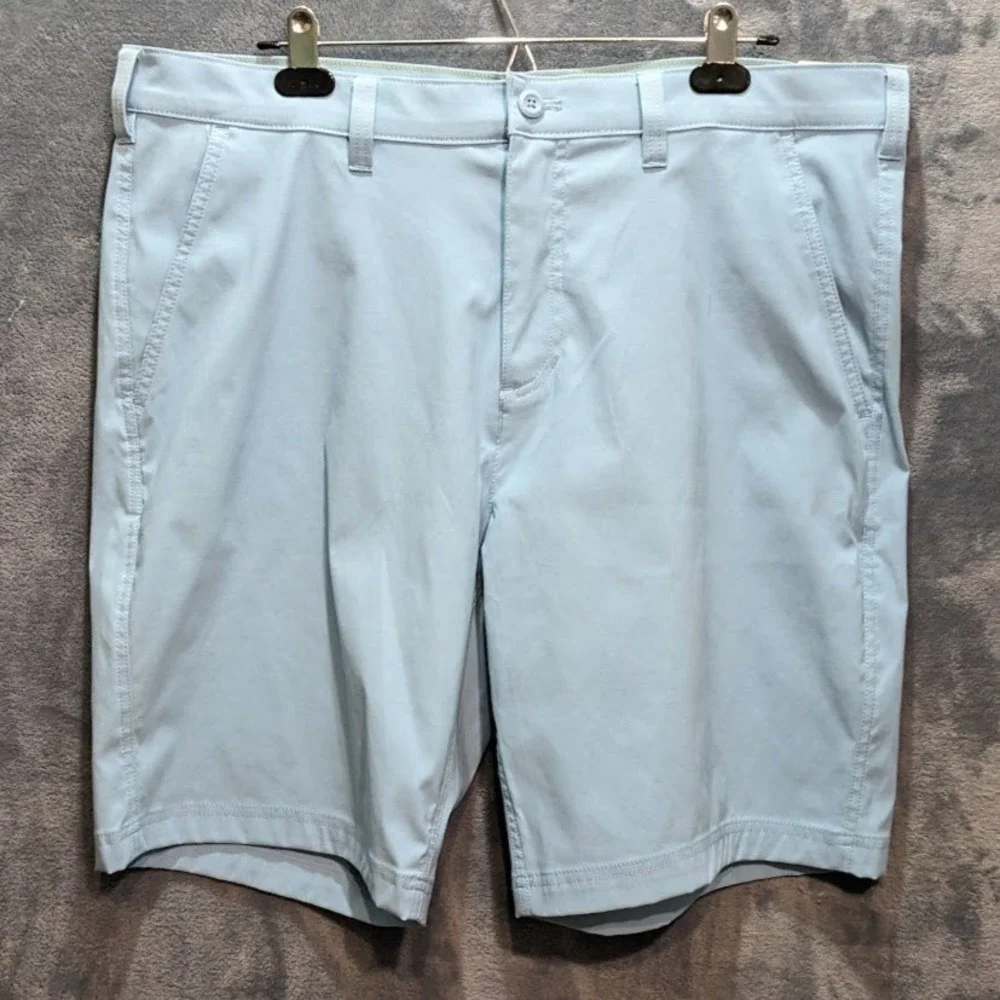 Eddie Bauer Mens 38 Classic Regular Shorts Light Blue Nylon Spandex D1253090 NWT